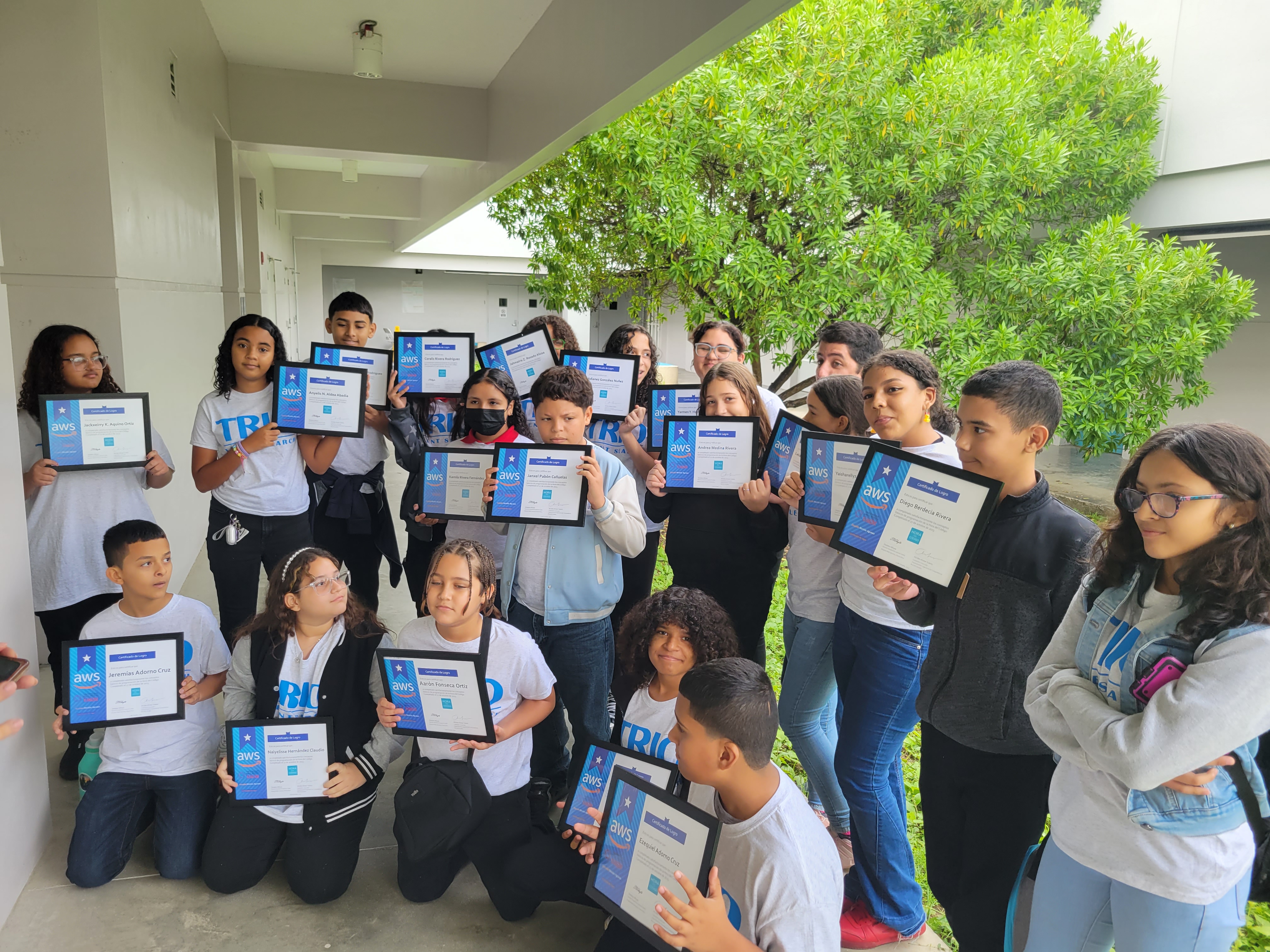 Students with AWS certificates